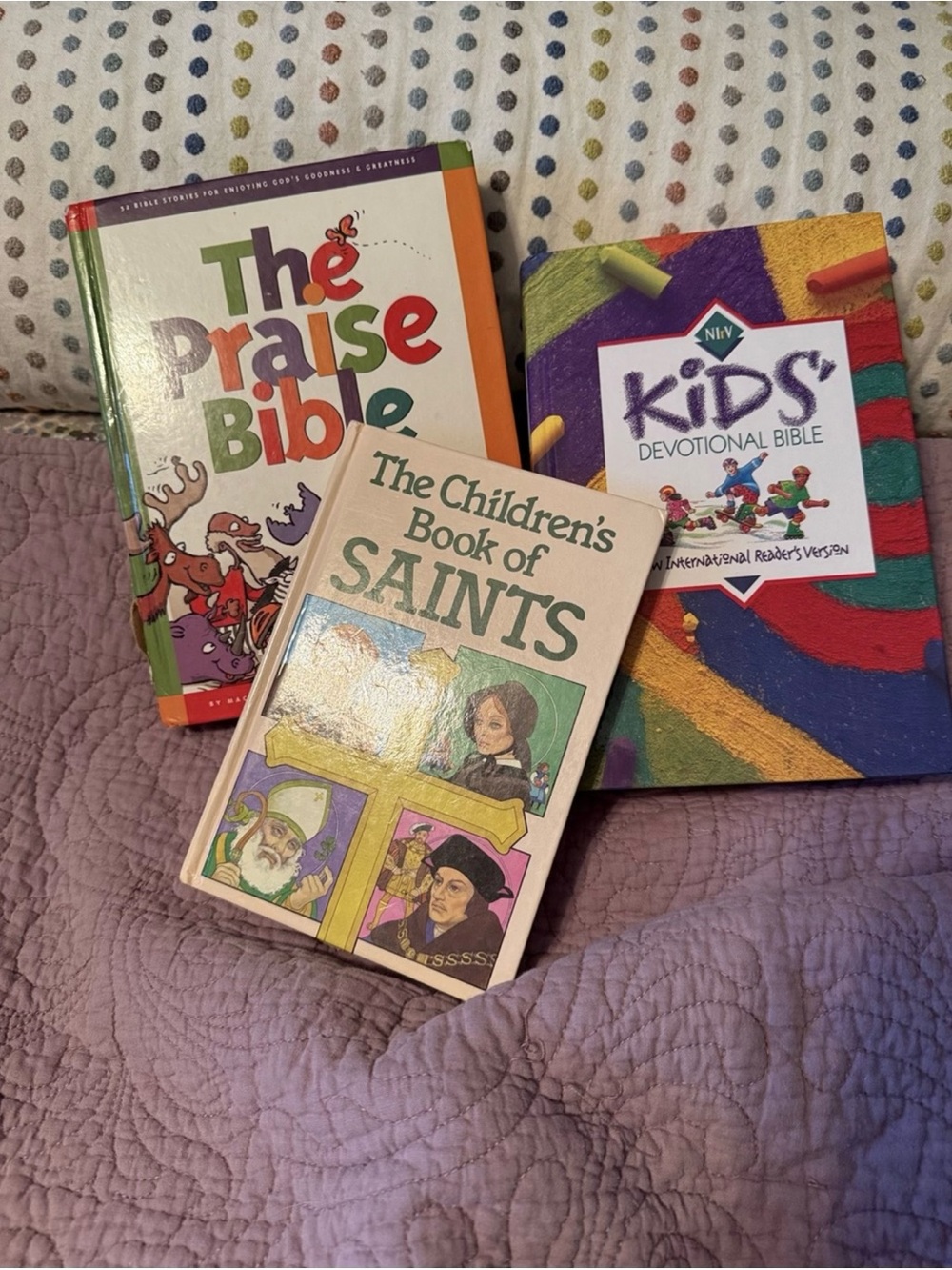 Kids' Devotional Bible and More - lot of 3 Christian Books